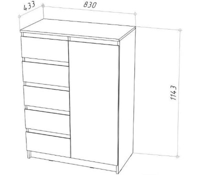 Комод НК-МЕБЕЛЬ STERN комод Т-15 Белый 72678283 (2 кор.)