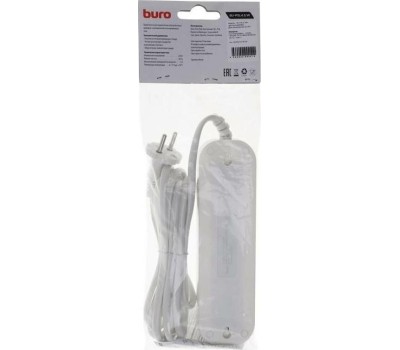Сетевой удлинитель BURO BU-PSL4.3/W 3м (4 розетки) белый (пакет ПЭ)