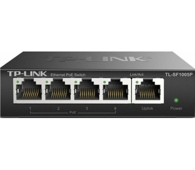 TP-LINK SMB TP-Link TL-SF1005P Настольный коммутатор с 5 портами 10/100 Мбит/с (4 порта PoE+)