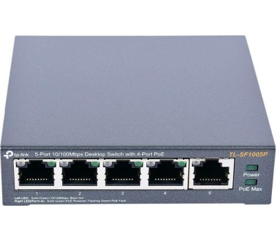 TP-LINK SMB TP-Link TL-SF1005P Настольный коммутатор с 5 портами 10/100 Мбит/с (4 порта PoE+)