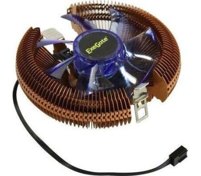 Exegate EX286154RUS Кулер ExeGate Wizard EE91-PWM.Cu.BLUE (Al+Copper, LGA775/1150/1151/1155/1156/1200/AM2/AM2+/AM3/AM3+/AM4/FM1/FM2/754/939/940, TDP 80W, Fan 90mm, PWM, 800-2400RPM, Hydro bearing, 4pi