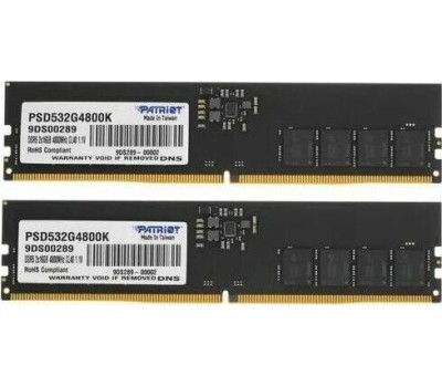 Оперативная память PATRIOT Оперативная память Signature PSD532G4800K DDR5 - 2x 16ГБ 4800МГц, DIMM, Ret