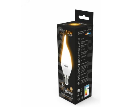 GAUSS Упаковка ламп LED E14, свеча, 6.5Вт, 10 шт. [104101107]