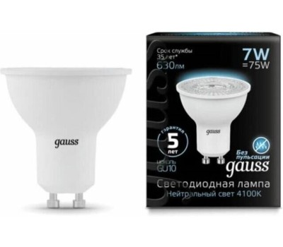 GAUSS Лампа LED GU10, рефлектор, 9Вт, 101506109, одна шт
