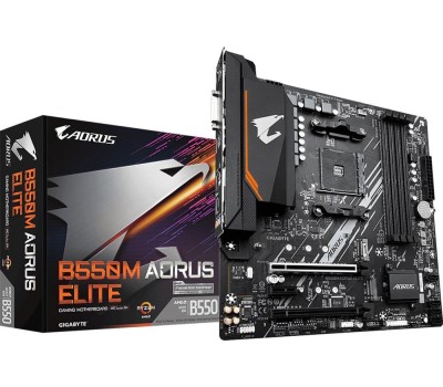 GIGABYTE Материнская плата B550M AORUS ELITE AX, Socket AM4, AMD B550, mATX, Ret