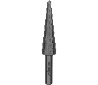 Сверло СИБРТЕХ Сверло ступенчатое по металлу 4-5-6-7-8-9-10-11-12 мм, 4241 723011