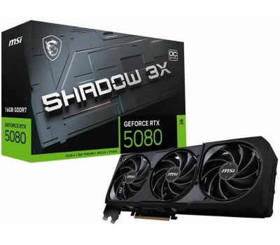 Видеокарта MSI Видеокарта RTX5080 SHADOW 3X OC 16GB GDDR7 256bit 3xDP HDMI 3FAN RTL