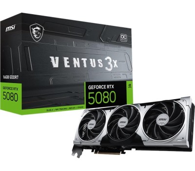 Видеокарта MSI Видеокарта RTX5080 VENTUS 3X OC 16GB GDDR7 256bit 3xDP HDMI 3FAN RTL