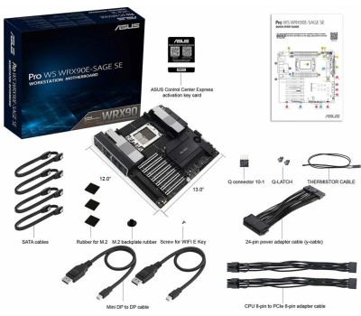 Материнская плата ASUS Материнская плата PRO WS WRX90E-SAGE SE STR5 EEB 8xDDR5 7xPCIEx16 4xM.2 2xUSB-C 2x mini DP VGA 2x10GLAN