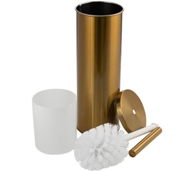 САНАКС - Ёрш для унитаза, напольный, под ЗОЛОТО, круглый, из нержавеющей стали 307-G