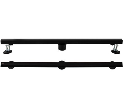 САНАКС - Трап 800х32 мм, нержавеющая сталь, линейный, вертикальный, щелевой с сухим затвором, двухсторонняя решетка , цвет ЧЕРНЫЙ. 40060