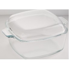 Форма для запекания ЗАБАВА РК-512 Квадратная кастрюля с крышкой из термостойкого стекла 2,7л
