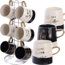 Набор кружек LORAINE 30731 белый,черный