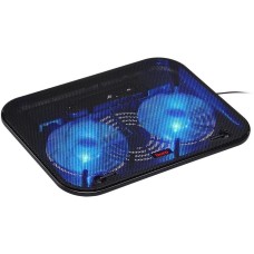 BURO Подставка для ноутбука BU-LCP140-B214H 14 338x255x22мм 1xUSB 2x 140ммFAN 480г металлическая сетка/пластик черный