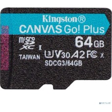 KINGSTON Micro SecureDigital 64Gb Canvas Go Plus UHS-I U3 A2 (170/70 MB/s) SDCG3/64GBSP