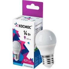 Светодиодная лампа цоколь Е27 КОСМОС LkecLED14wGL45E2765 14W/E27/6500K