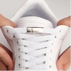 РЫЖИЙ КОТ Шнурки с магнитным фиксатором плоские эластичные, цвет белый (107989)