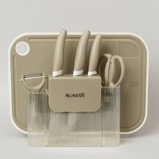 Набор кухонный AGNESS 671-030 СЕРЫЙ (7 предметов)