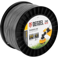 DENZEL Леска для триммера двухкомпонентная звезда, 2,4мм х 260м, на DIN катушке EXTRA CORD 96813