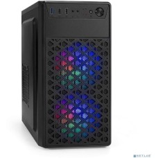 Exegate EX296979RUS Корпус Minitower ExeGate mEVO-7803 (mATX, без БП, 2*USB+1*USB3.0, HD аудио, черный, 2 вент. 12см с RGB подсветкой)