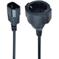 кабель CABLEXPERT Кабель питания PC-SFC14M-01, 15 см, C14 - евророзетка (Schuko S23), 3*0.75 mm2, 10A (082860) (001473)