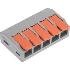 REXANT Универсальная клемма СМК 222-615/221-615, 5-проводная серая 0,5-4/6 мм² (блистер 5 шт/уп)