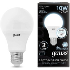 GAUSS Лампа светодиодная 102502210-M 10Вт цок.:E27 груша 220B св.свеч.бел.нейт. A60 (упак.:10шт)