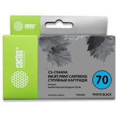 CACTUS Картридж струйный CS-C9449A №70 черный пигментный (130мл) для HP DJ Z3100 с чипом