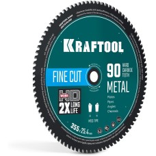 KRAFTOOL Metal Cut 355 х 25.4 мм, 90Т, диск пильный по металлу и стали (36954-355-25.4-90)
