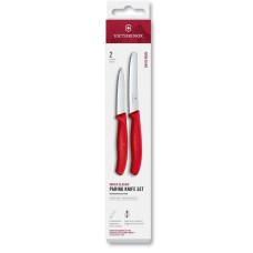 VICTORINOX Набор ножей кухон. Swiss Classic 6.7111.2C1 для чистки овощей и фруктов компл.:2предм. красный европодвес