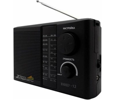 Радиоприемник ЭФИР 12 FM 64-108МГц, бат. 2*R20, 220V