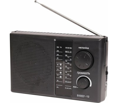 Радиоприемник ЭФИР 12 FM 64-108МГц, бат. 2*R20, 220V