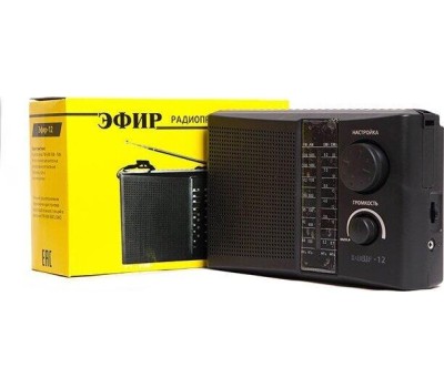 Радиоприемник ЭФИР 12 FM 64-108МГц, бат. 2*R20, 220V