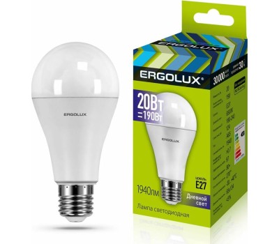 Лампочка светодиодная ERGOLUX (13184) LED-A65-20W-E27-6K