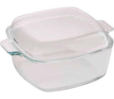 Форма для запекания ЗАБАВА РК-512 Квадратная кастрюля с крышкой из термостойкого стекла 2,7л