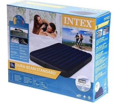 Матрас надувной INTEX Матрас надувной CLASSIC DOWNY AIRBED 152x203x25 см . Арт.64759