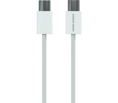 Кабель MORE CHOICE (4620202550378) K75a USB 3.0A PD 60W для Type-C Type-C нейлон 2м White