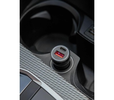 Rexant (18-1200) Автозарядка в прикуриватель АЗУ USB-A (QC 3.0)+USB-C (PD), 38Вт черная