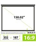 CACTUS Экран 187x332см Wallscreen CS-PSW-187X332-SG 16:9 настенно-потолочный рулонный серый
