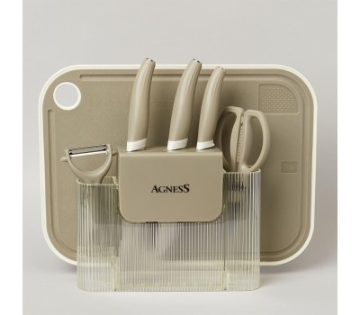 Набор кухонный AGNESS 671-030 СЕРЫЙ (7 предметов)