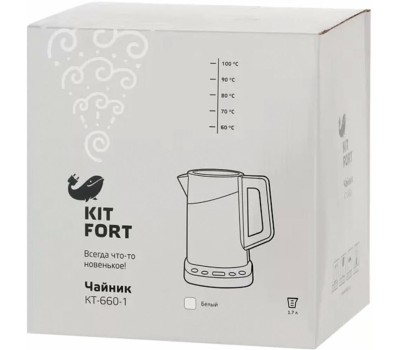 Чайник электрический KITFORT Чайник электрический КТ-660-1, 1.7л, металл