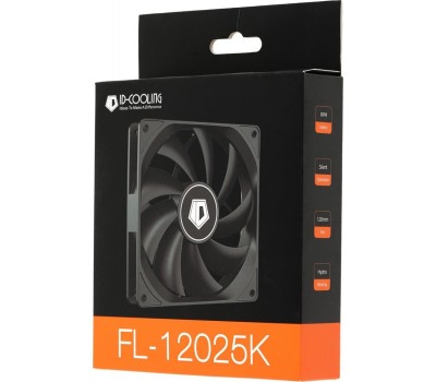ID-COOLING Вентилятор FL-12025K 120мм, 3-pin, 1250об/мин, 21 дБ, черный, Ret