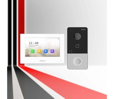 HIWATCH Комплект домофона DS-D100IKWF(B), белый