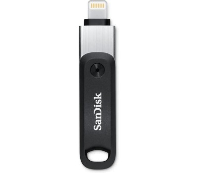 SANDISK Флешка USB iXpand Go 64ГБ, USB3.0, черный и серебристый [sdix60n-064g-gn6nn]