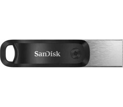 SANDISK Флешка USB iXpand Go 64ГБ, USB3.0, черный и серебристый [sdix60n-064g-gn6nn]