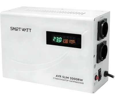 SMARTWATT Стабилизатор напряжения AVR Slim 2000RW белый [4512020310004]
