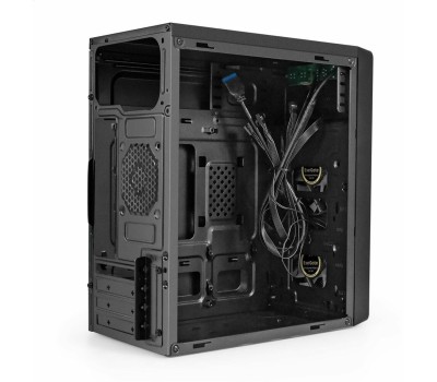 Exegate EX296979RUS Корпус Minitower ExeGate mEVO-7803 (mATX, без БП, 2*USB+1*USB3.0, HD аудио, черный, 2 вент. 12см с RGB подсветкой)