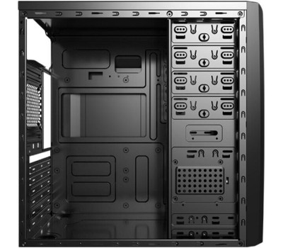 Корпус для ПК FORMULA Корпус (AEROCOOL) MidTower CS-1101 черный (ATX, без БП, 2xUSB2.0+USB3.0, 1x80mm) (CS-1101 (F))