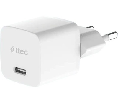 TTEC Сетевое зарядное устройство SmartCharger GAN 30W USB-C PD Travel Fast Charger с кабелем USB-C-USB-C 60W. Длина кабеля: 120см. Цвет: белый