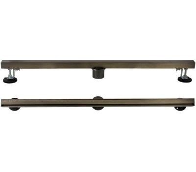 САНАКС - Трап 800х32 мм, нержавеющая сталь, линейный, вертикальный, щелевой, с сухим затвором, двухсторонняя решетка , цвет БРОНЗА. 40068